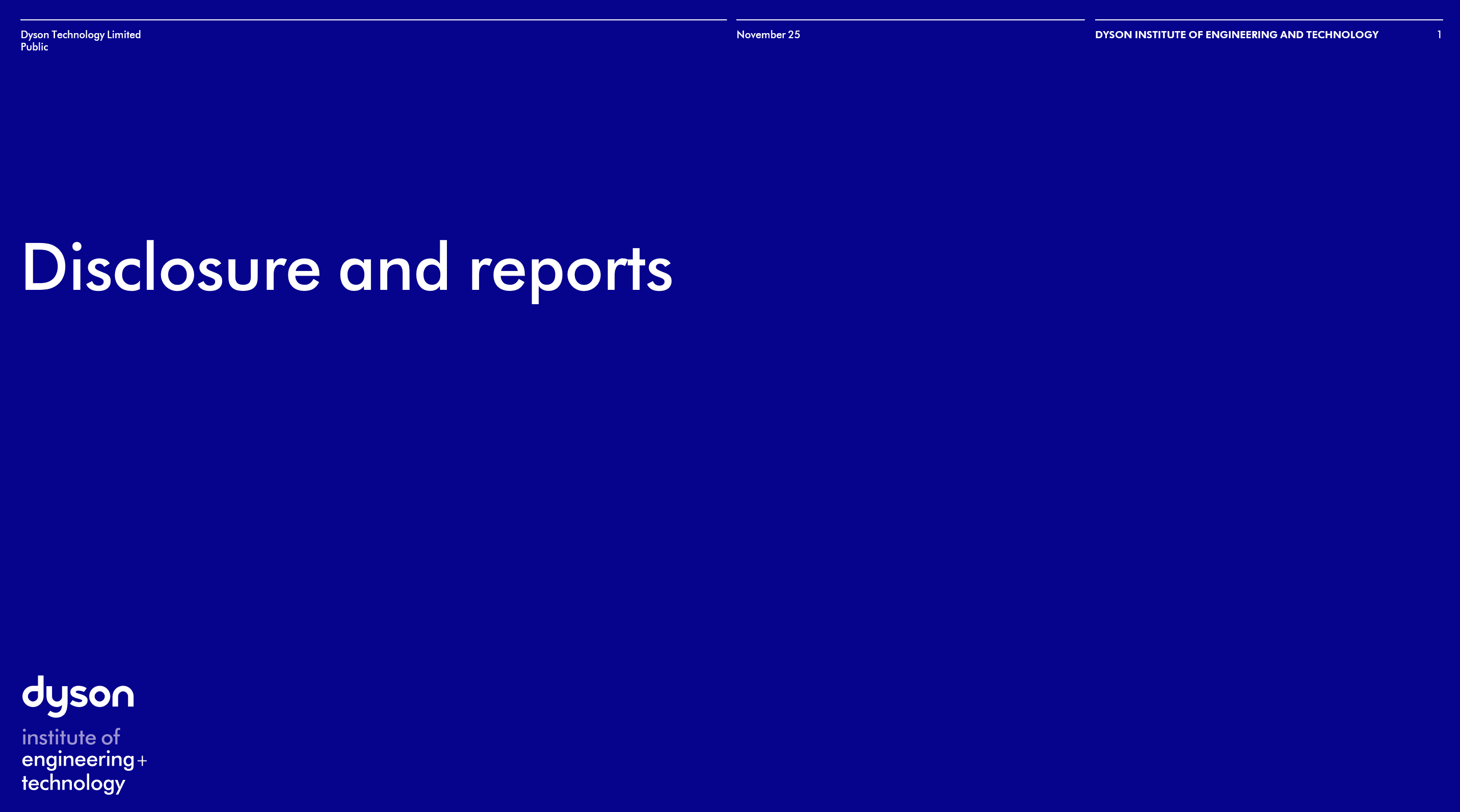 Disclosure and reports